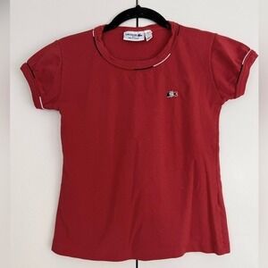 Lacoste Red Cotton Crewneck T-Shirt Short Sleeve Made in France French 4/US S